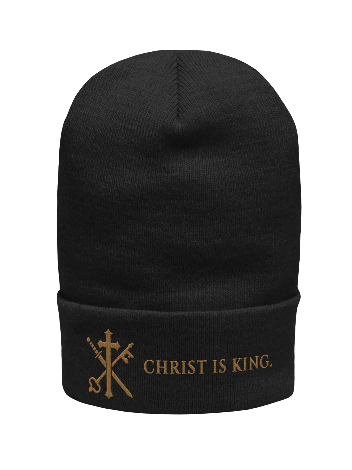 Black Christ Is King embroidered cuff beanie