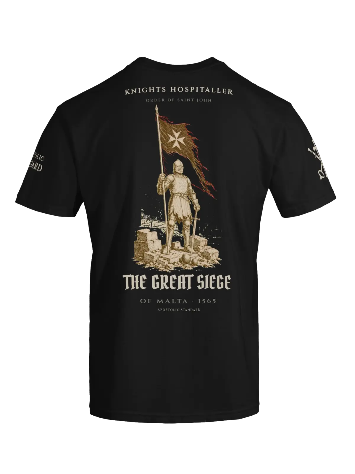 Back of the Great Siege of Malta 1565 black tee